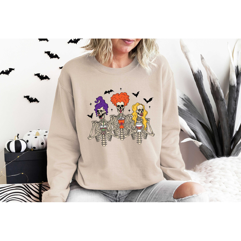 Skeleton Sanderson Sisters Sweatshirt, Sanderson Sisters Squad Sweatshirt, Halloween Skeleton Shirt, Woman Shirt For Halloween - 5.jpg