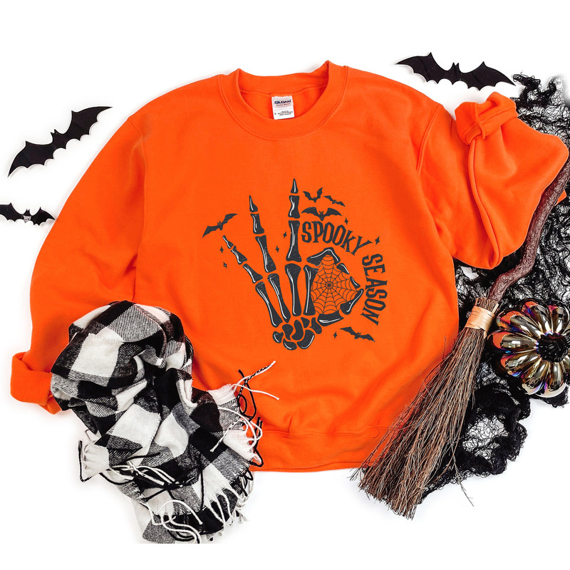 Spooky Season Sweatshirt, Spooky Season Shirt, Skeleton Hand Shirt, Scary Halloween Sweatshirt, Fall Vibes Shirt, Scary Halloween Shirt - 2.jpg