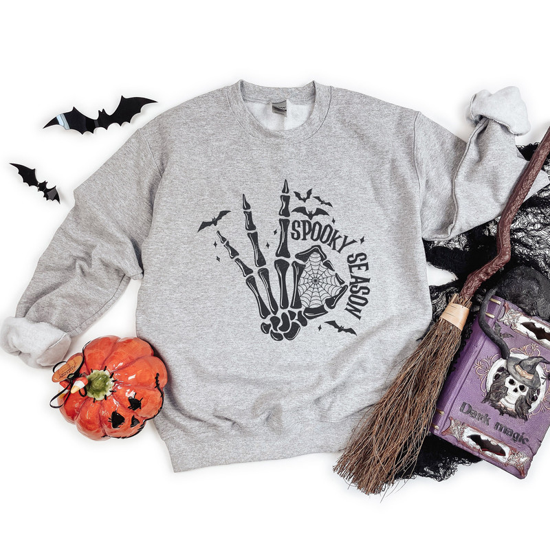 Spooky Season Sweatshirt, Spooky Season Shirt, Skeleton Hand Shirt, Scary Halloween Sweatshirt, Fall Vibes Shirt, Scary Halloween Shirt - 3.jpg