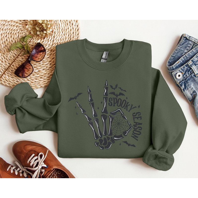 Spooky Season Sweatshirt, Spooky Season Shirt, Skeleton Hand Shirt, Scary Halloween Sweatshirt, Fall Vibes Shirt, Scary Halloween Shirt - 4.jpg