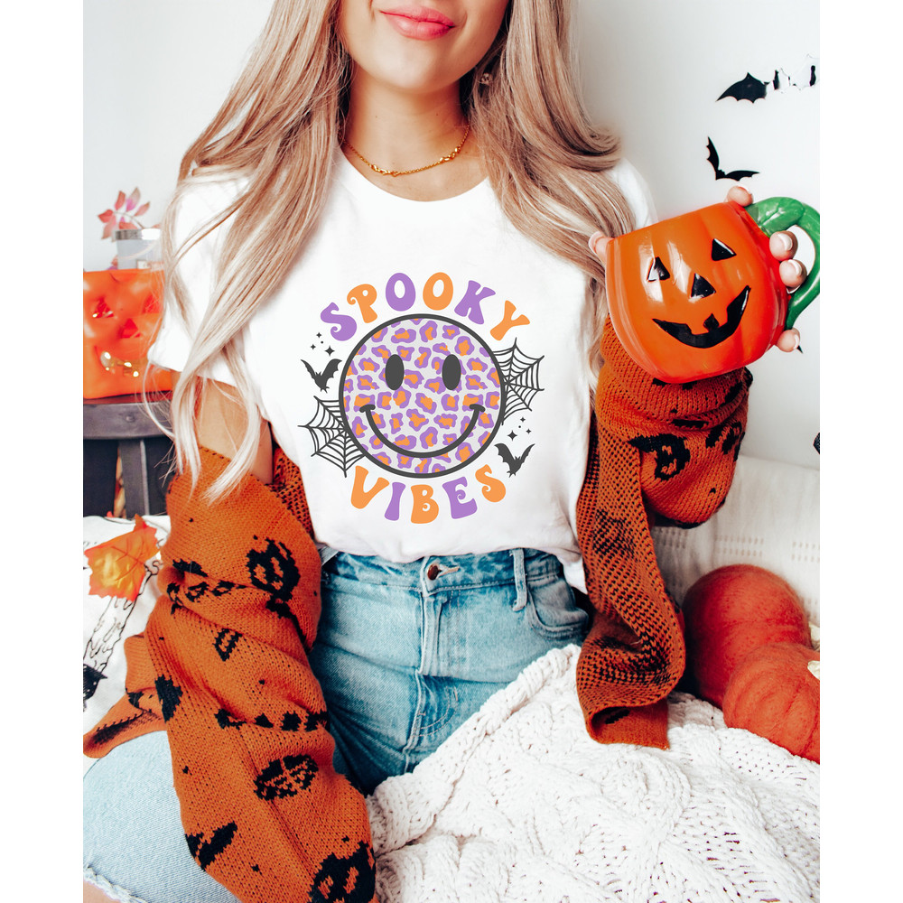 Spooky Vibes Shirt, Happy Face Shirt, Trick Or Treat Shirt, Funny Halloween Shirt, Spooky Shirt, Happy Halloween Shirt, Halloween Sweatshirt - 2.jpg
