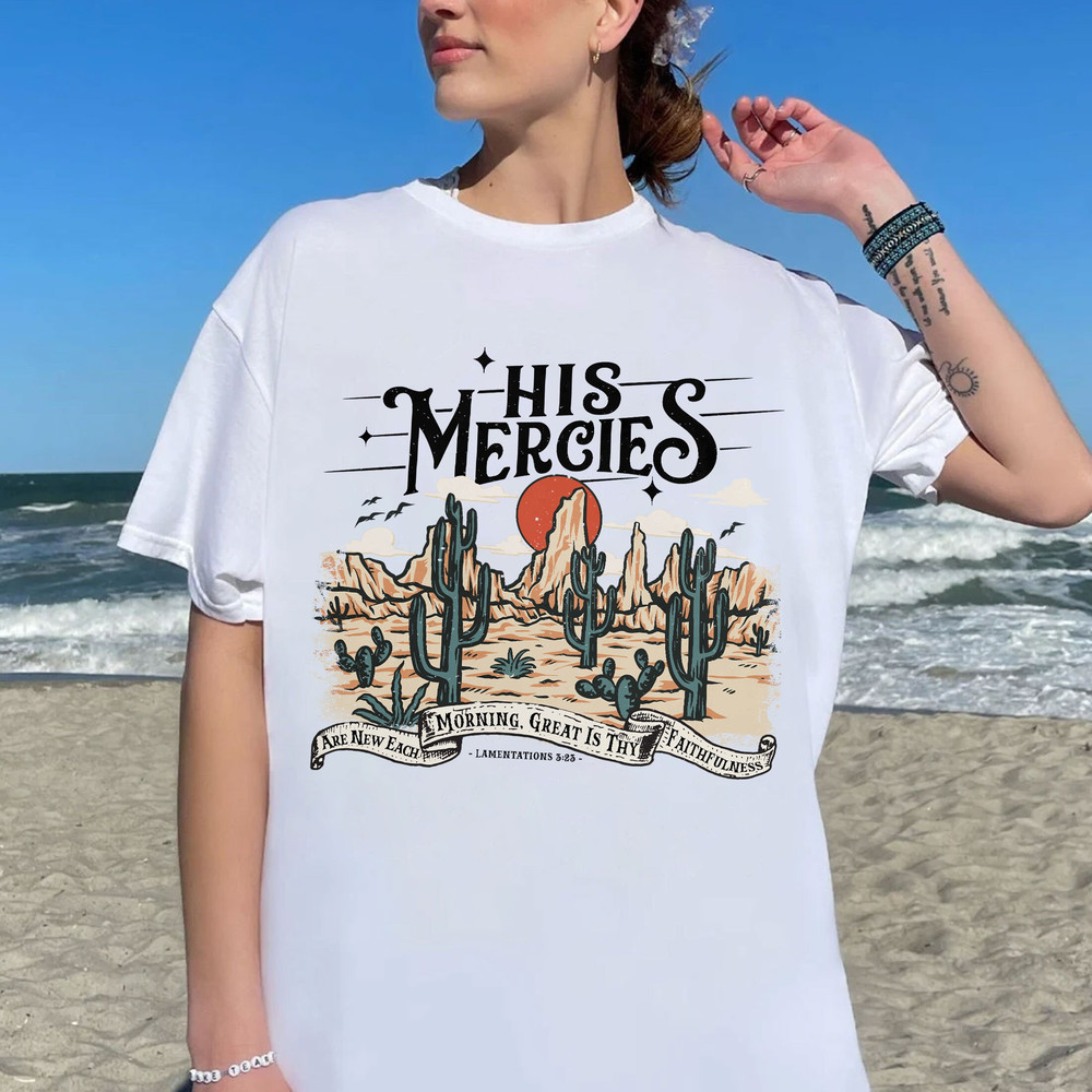 Boho Bible Verse Sweatshirt, Faith Based Shirt, Boho Christian Shirts, Trendy Christians Hoodie, Jesus His Mercies Are New Each Morning - 4.jpg