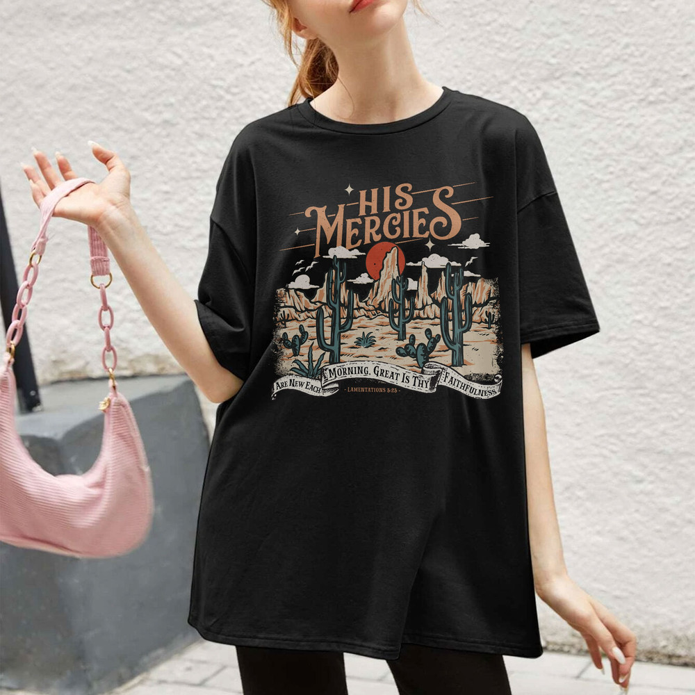 Boho Bible Verse Sweatshirt, Faith Based Shirt, Boho Christian Shirts, Trendy Christians Hoodie, Jesus His Mercies Are New Each Morning - 5.jpg