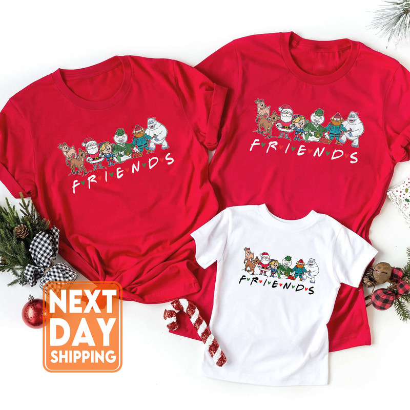 Christmas Friends Santa Rudolph Snowman Family Sweatshirt, Christmas Shirt, Christmas Family, Christmas Gift, Women's Christmas Shirt - 4.jpg