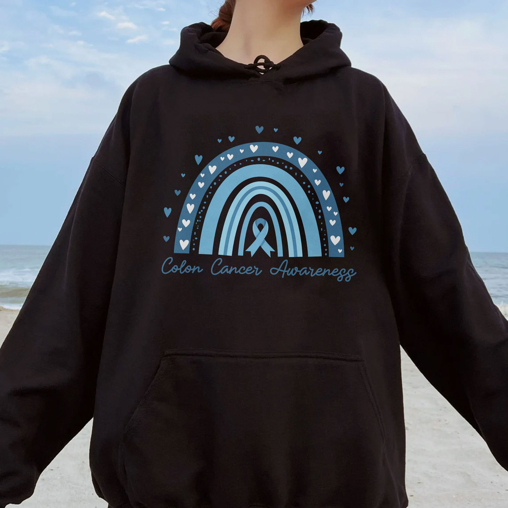 Colon Cancer Sweatshirt, Colon Cancer Ribbon,  Colon Cancer Gifts, Cancer Awareness Shirt, Blue Awareness Ribbon - 3.jpg