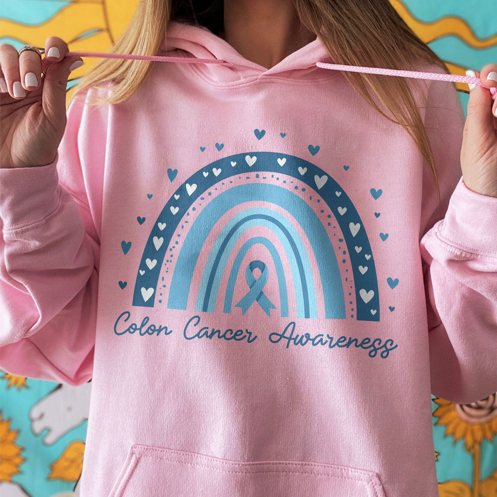 Colon Cancer Sweatshirt, Colon Cancer Ribbon,  Colon Cancer Gifts, Cancer Awareness Shirt, Blue Awareness Ribbon - 4.jpg