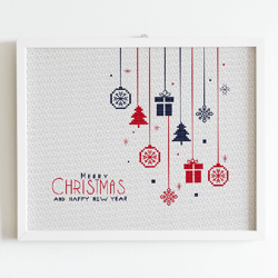 Christmas Cross stitch pattern PDF, Christmas Ornaments Counted Cross Stitch, Xmas Pattern Home Gift, New Year Decor