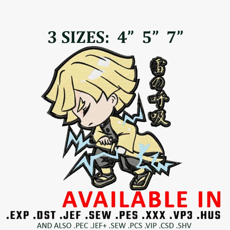 Zenitsu Chibi Embroidery design