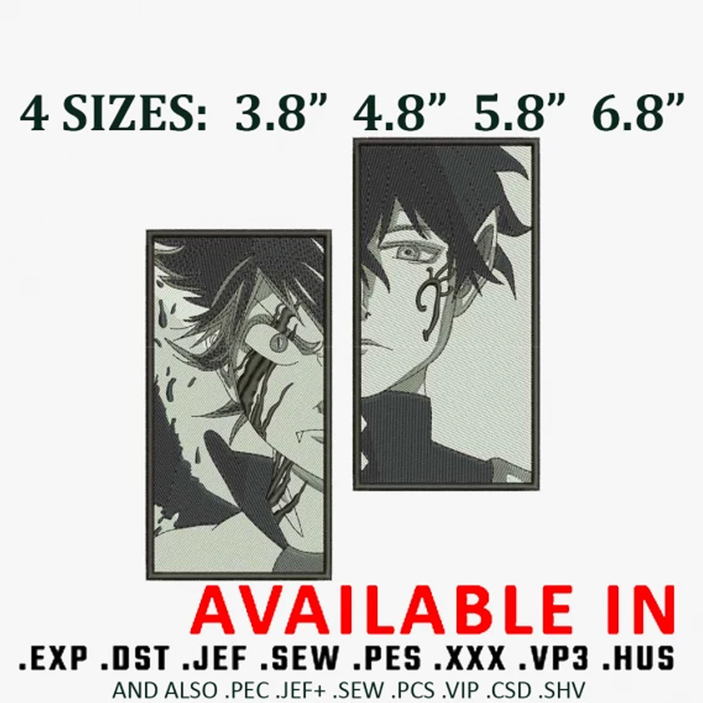 Asta x yuno Embroidery Design