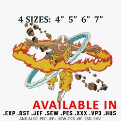aang embroidery design, avatar embroidery design, anime shirt, embroidery shirt, anime shirt, digital download.