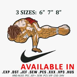 baki anime embroidery design, baki the grappler embroidery design, embroidery shirt, nike design, instant download.