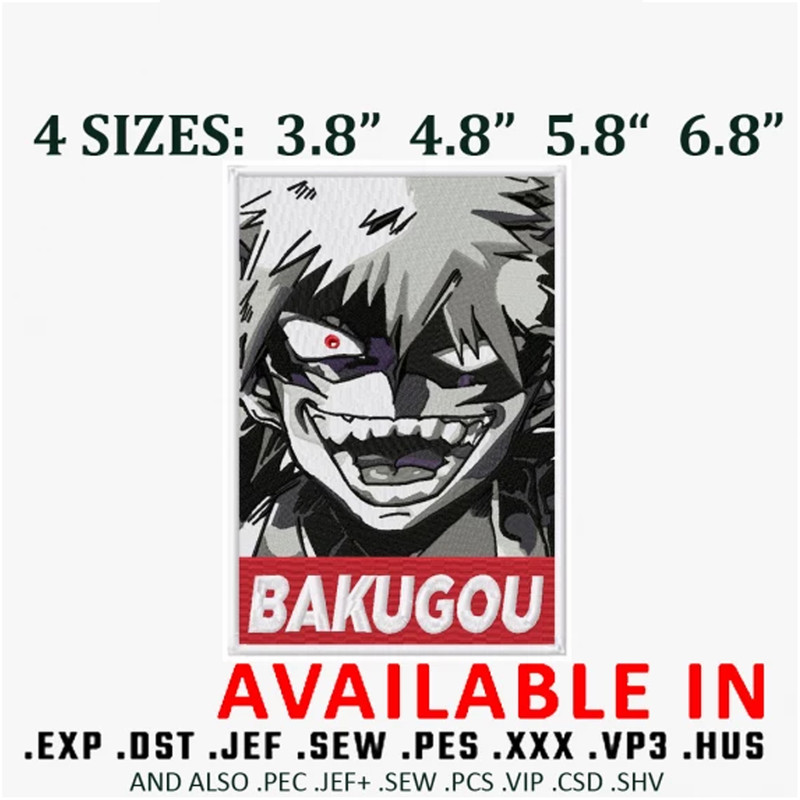 Bakugou Embroidery design