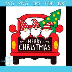 Three Gnomes In Red Truck Svg, Christmas Gnomes Svg, Gnome Truck Christmas Svg, Gnome Svg, Gnome Funny Svg