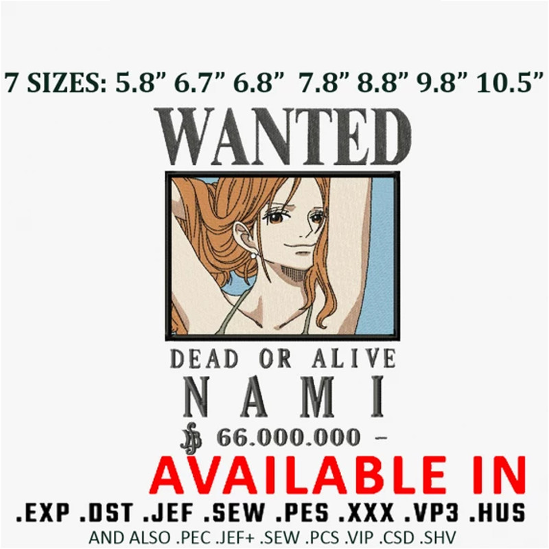 Bounty Nami Embroidery design