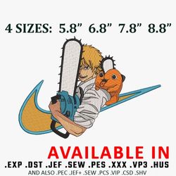 denji and pochita embroidery design, chainsaw man embroidery design, embroidery shirt, anime design, instant download.