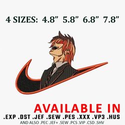 yagami light embroidery design, embroidered shirt, death note embroidery, anime shirt, nike design, digital download