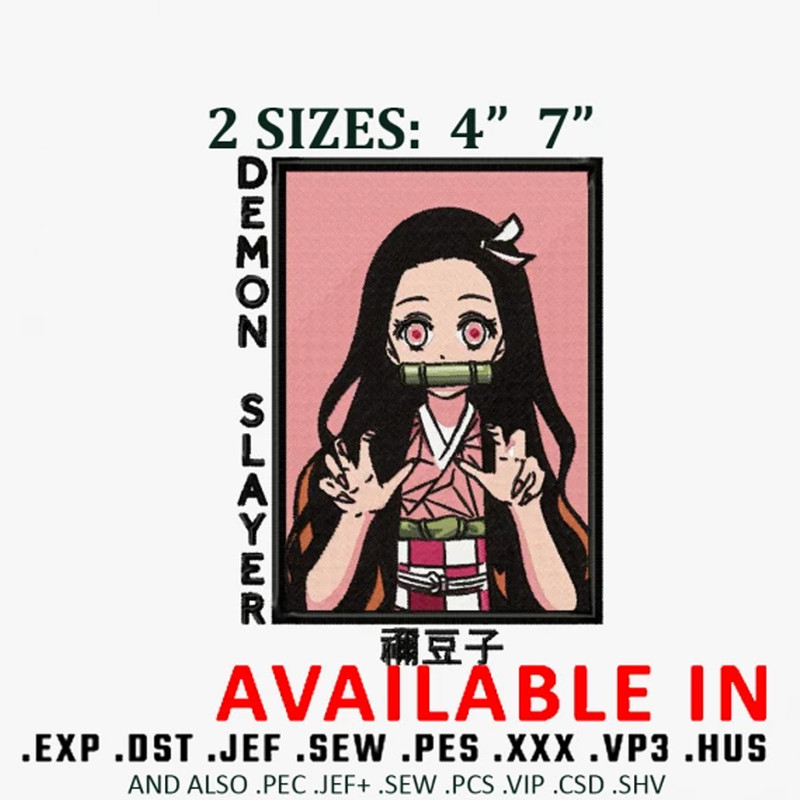 Nezuko cute Embroidery Design