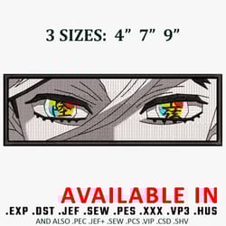 documa eyes embroidery design, embroidered shirt, anime design, demon slayer embroidery, anime shirt, digital download