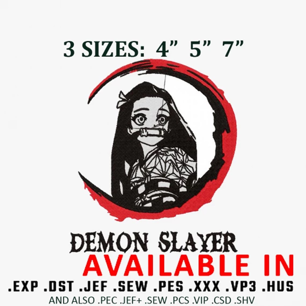 Nezuko Demon Embroidery design