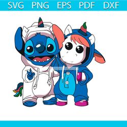 Stitch And Unicorn Cosplay SVG, Kid Unicorn SVG, Baby Stitch SVG,svg cricut, silhouette svg files, cricut svg, silhouett