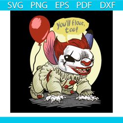 pennywise stitch svg, halloween svg png, dxf, eps digital file hwl20072021