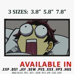 funny tanjiro embroidery design, demon slayer embroidery, anime design, embroidered shirt, anime shirt, digital download