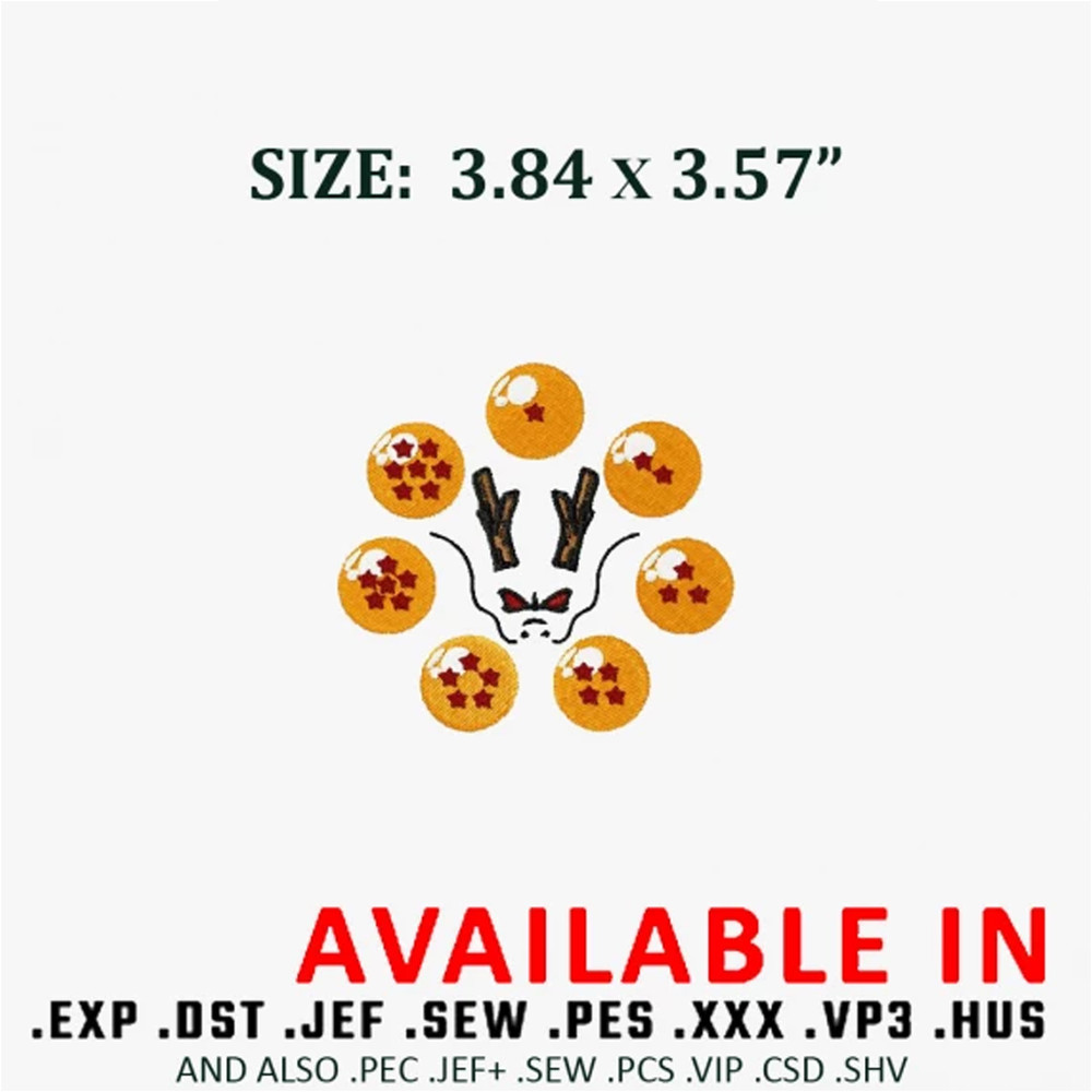 DragonBall 7Balls Embroidery design