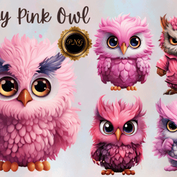 Crazy Owl Clipart,  owl clipart, owl png, crazy funny owl, cute owl,Pink Owl