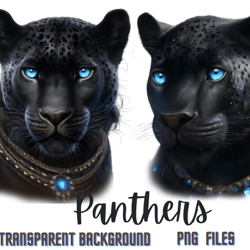 cute black panther png clipart, digital black panther png, black panther illustration png