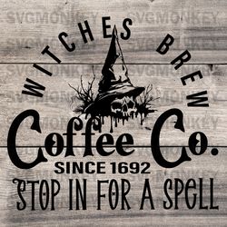 vintage witches brew coffee co halloween svg dxf png eps