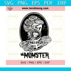 momster svg, messy bun mom skull svg, flower skeleton svg, girl skull flower svg, svg cricut, silhouette svg files, cric