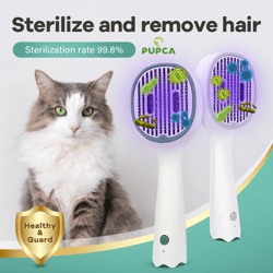 Cat Comb Dog Hair Remover Brush UVC Sterilization Pet Grooming Slicker Needle Comb Cat Sterilization Comb Pet Brush