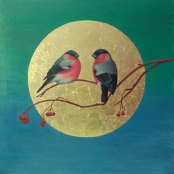 bird painting "winter birds"