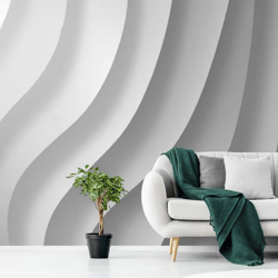 Gray Geometric 3D Wallpaper Peel and Stick Mural