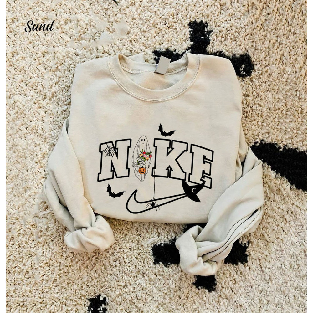 Vintage Halloween Ghost Sweatshirt, Swoosh Skeleton Sweatshirt, Skeleton Pumpkin Shirt, Fall Halloween Shirt.png