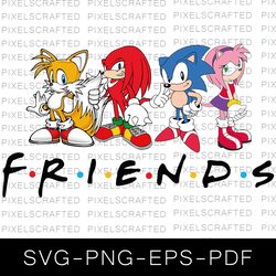 sonic friends svg, sonic friends cut file, sonic clipart, sonic the hedgehog design