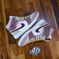 nike air jordan 1 mid dark pony smoky mauve sneakers