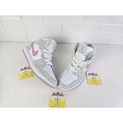 nike air jordan 1 mid light iron ore sneakers