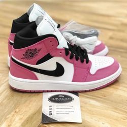 nike air jordan mid se berry pink sneakers