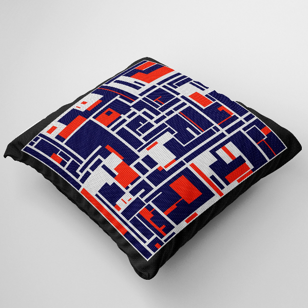 modern cross stitch pattern cushion