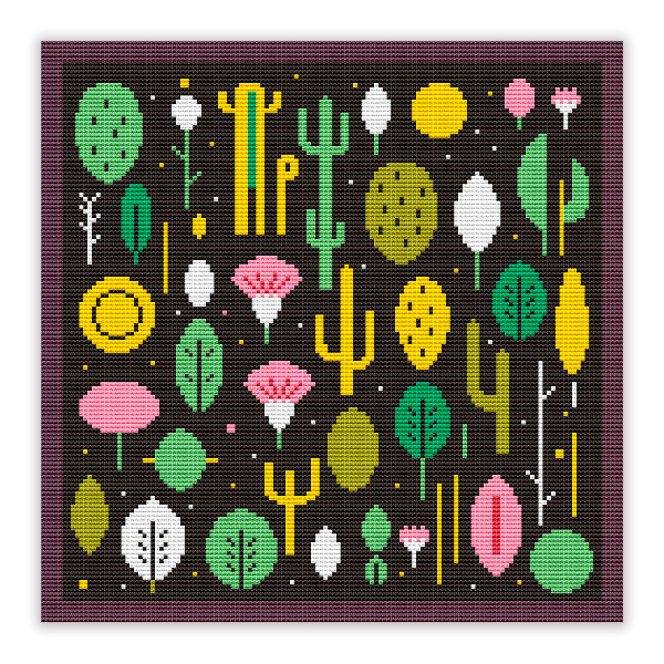 cross stitch pattern plants