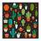 cacti cross stitch pattern sampler