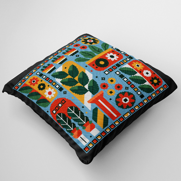 cross stitch pattern cushion cover