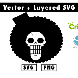 one piece brook smile svg and png files for cricut machine , anime svg , manga svg , goku svg
