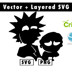 rick and morty svg and png files for cricut machine , anime svg , manga svg , goku svg