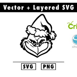 grinch svg and png files for cricut machine , anime svg , manga svg , goku svg