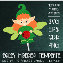 Forest Elf Girl | Lollipop Holder | Paper Craft Template SVG