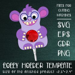 Funny Monster Lollipop Holder | Paper Craft Template SVG