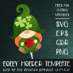 Gnome Girl | Lollipop Holder | Patricks Day Paper Craft Template SVG