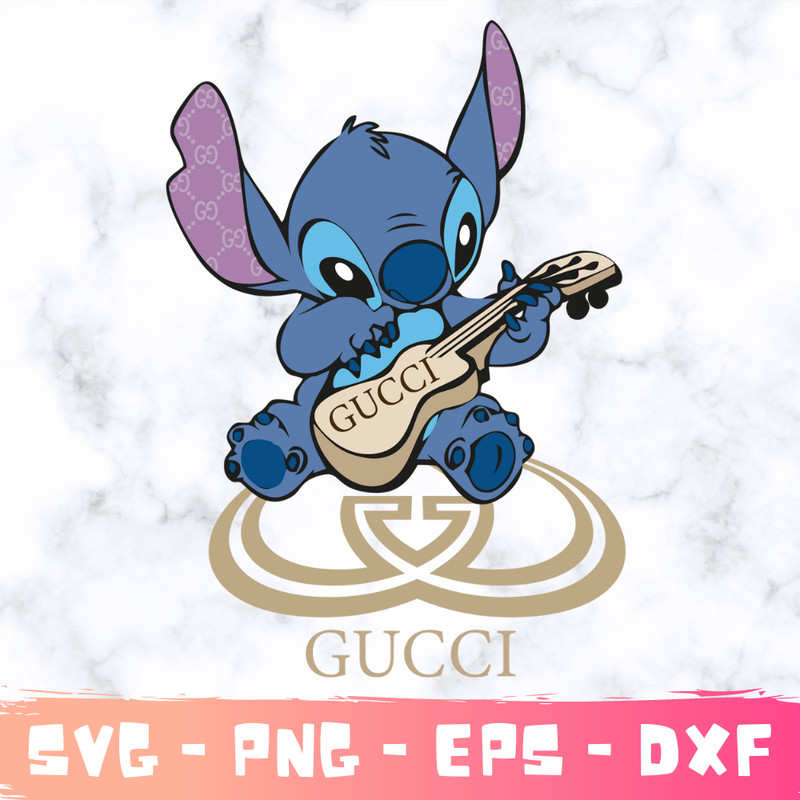 gucci stitch disney Brand Svg, Fashion Brand Svg, stitch gucci logo Silhouette Svg File Cut Digital Download